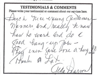 Testimonial from another satisfied customer
