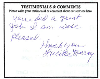 Testimonial from another satisfied customer